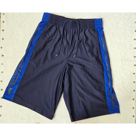 Navy Blue Under Armour Basketball Shorts Loose Fit - Medium - Picture 1 of 8